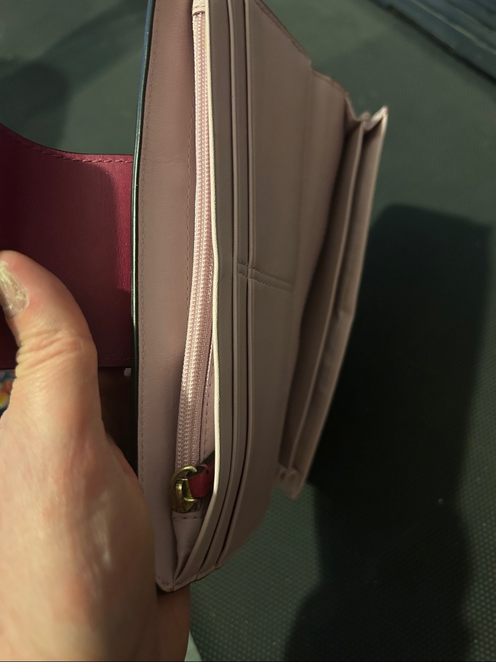 Coach Magenta Leather Wallet with Gold Horse & Carriage Logo - Picture 7 of 7